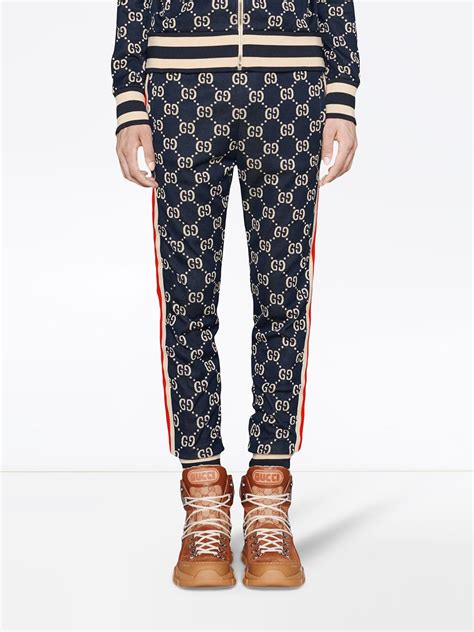 gucci white striped pants|Gucci satin jacquard pants.